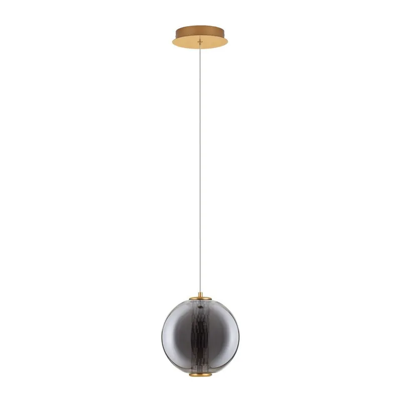 Szara metalowa lampa wisząca LED ze szklanym kloszem ø 22 cm Navi – Nova Luce