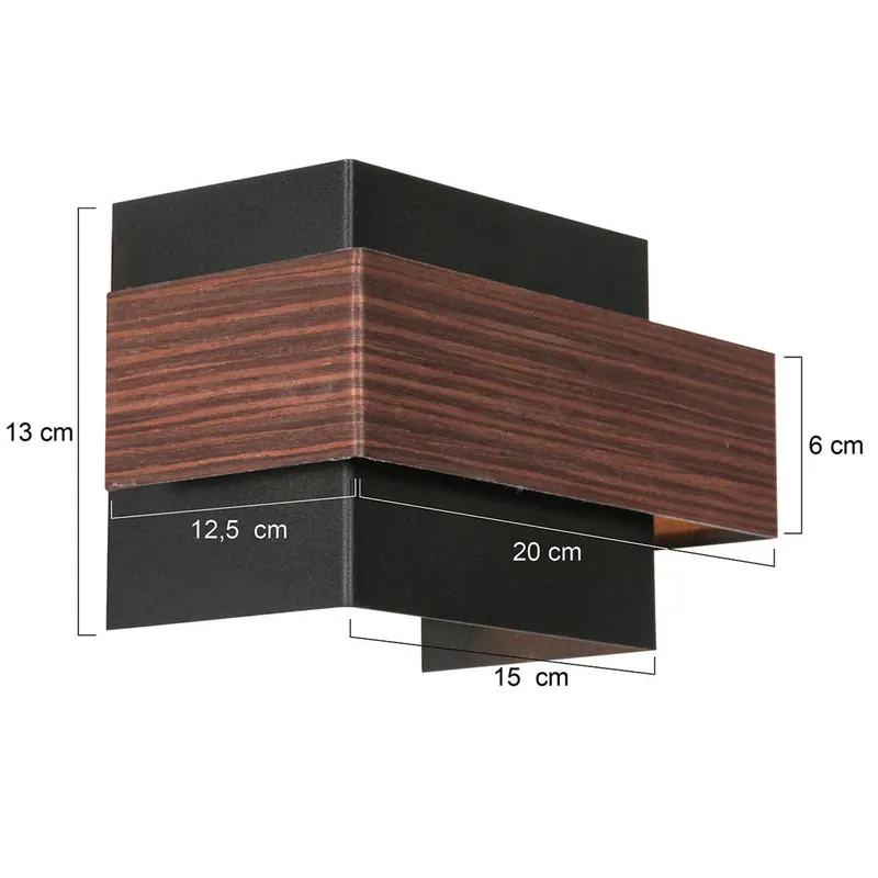 Kinkiet LED Muro 3368, wygląd drewna, up/down, G9, 2700 K