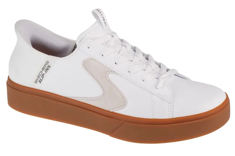 Skechers Slip-Ins: Eden LX - Strando 232448-WNT, Męskie, Białe, buty sneakers, tkanina, rozmiar: 47,5
