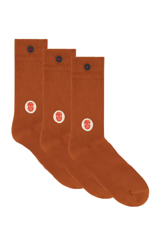 A-DAM  3-pack Casual Socks Volley Ball Cinnamon Stick Maat: 36-40 | Slipjes Outlet | Unisex | Bruin