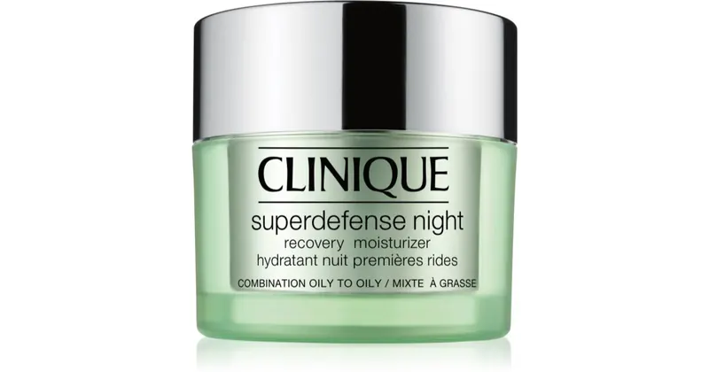 Clinique Superdefense™ Night Recovery Moisturizer Przeciwzmarszczkowy krem nawilżający na noc do skóry tłustej i mieszanej 50ml