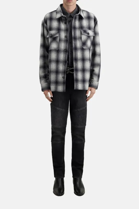 The Kooples Quilted Check Jacket Grey Black Maat: M | Lichte Jassen Outlet | Heren | Zwart