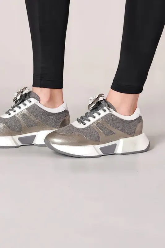 Anne Fontaine Bandit Heathergrey Maat: 38 | Sneakers Outlet | Dames | Grijs