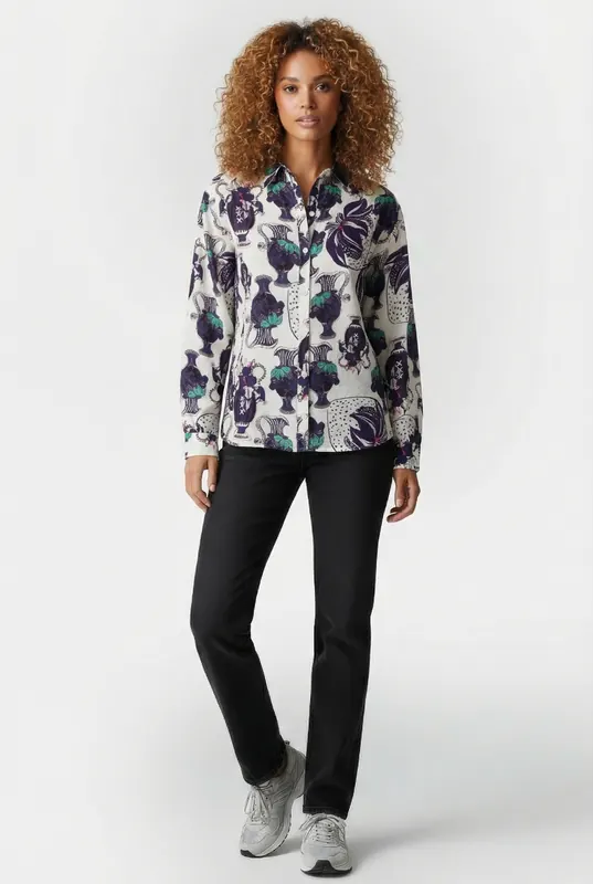 POM Amsterdam Blouse Milly Vases Cream Maat: 38 | Blouses Outlet | Dames | Wit