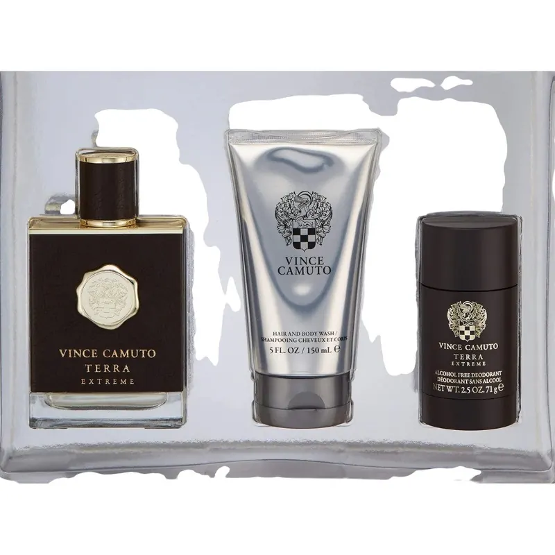 Zestaw Vince Camuto: Terra Extreme Eau De Toilette Uomo 100 ml + Terra Extreme Deodorante Stick Antitraspirante Uomo 71 g + Terra Extreme Shower Gel &