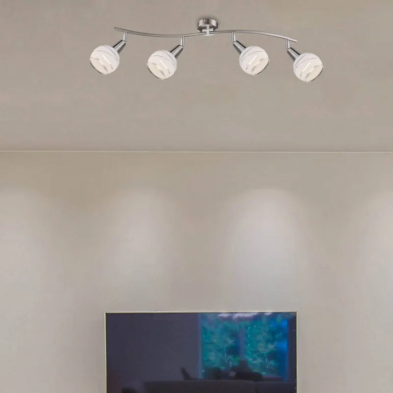 Reflektor sufitowy Elliott, nikiel matowy, długość 70 cm, metal
