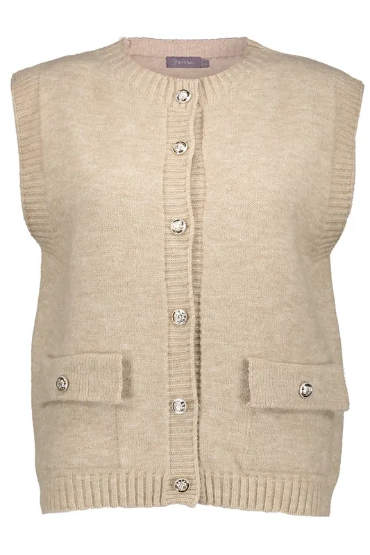 Geisha Gilet With Pockets Sand Maat: L | Gilets Outlet | Dames | Beige