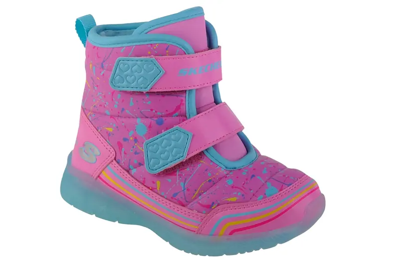Skechers Illumi-Brights - Power Paint 302653N-PKMT, Dla dziewczynki, Różowe, śniegowce, tkanina, rozmiar: 28