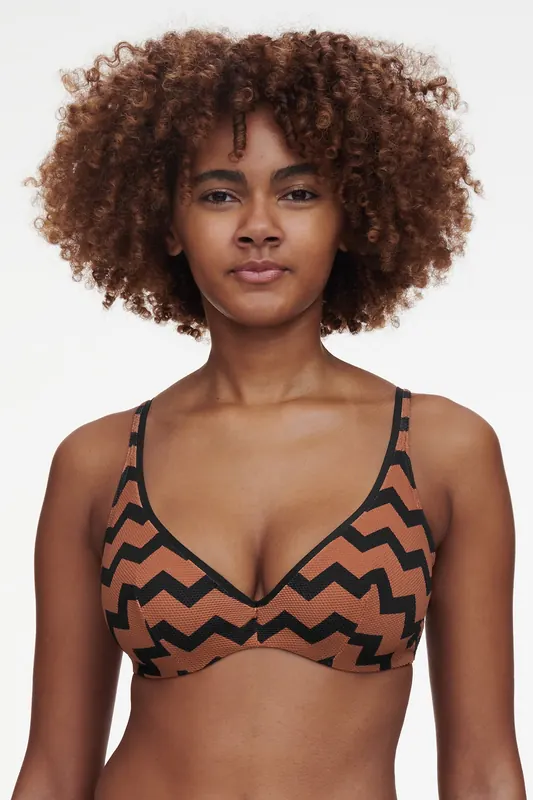 Chantelle Totem Swimsuit Top Bicolore Maat: C75 | Bikini's Outlet | Dames | Zwart
