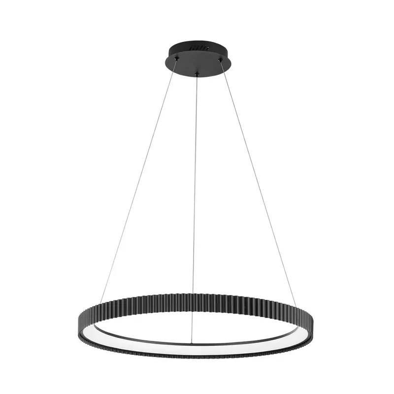 lampa wisząca LED Niike, czarna, Ø 70 cm, metal, CCT
