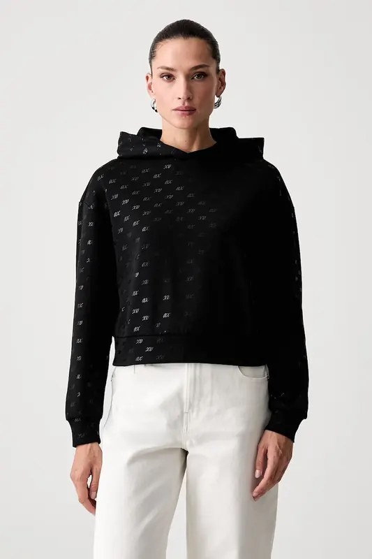Armani Exchange bluza z kapturem damska z bawełną