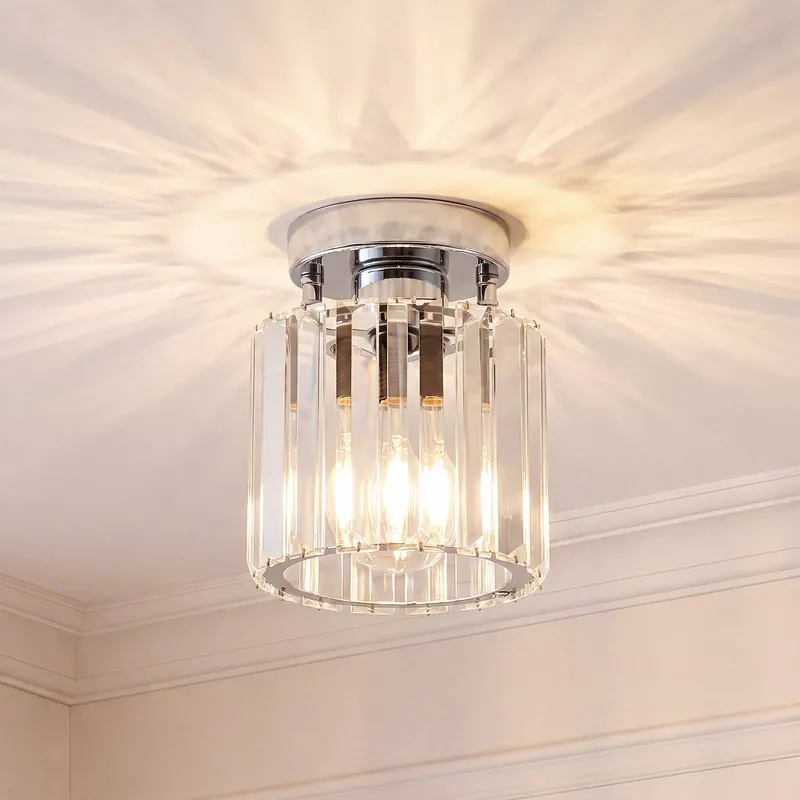 Lampa sufitowa Yakops, chromowana, Ø 13 cm, szkło/metal, E27