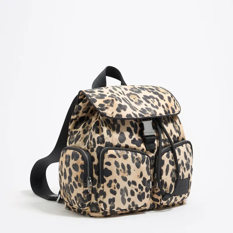Plecak średni nylon Leopard naturalny