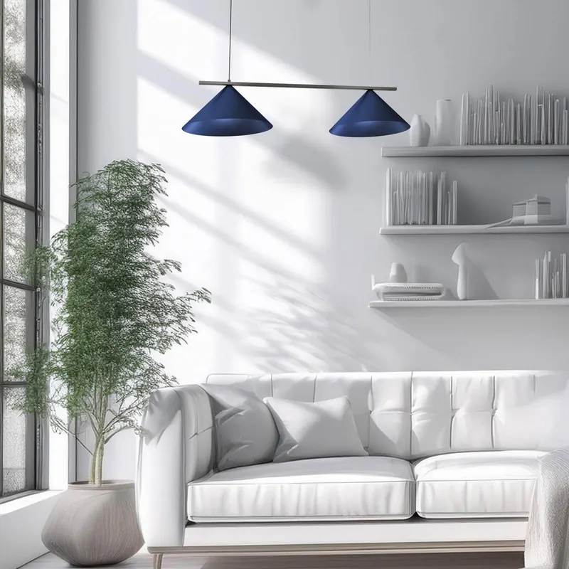 Lampa wisząca Capital, niebieska, 2-punktowa, Ø 46 cm, GX53