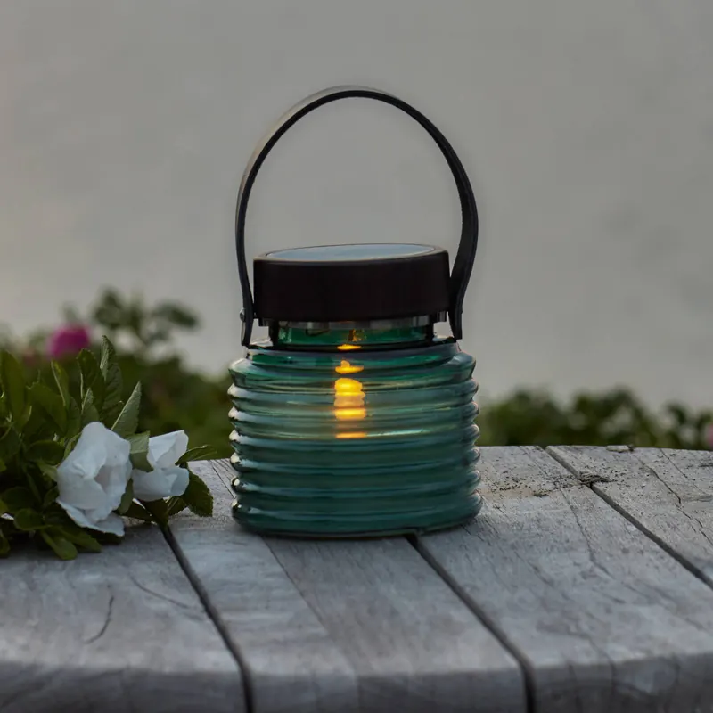 Lampa solarna LED Aston Jar, wysokość 12 cm, zielono-brązowa, IP44