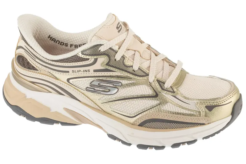 Skechers Slip-Ins: Stamina Sport 150710-NTGD, Damskie, Beżowe, buty sneakers, tkanina, rozmiar: 40