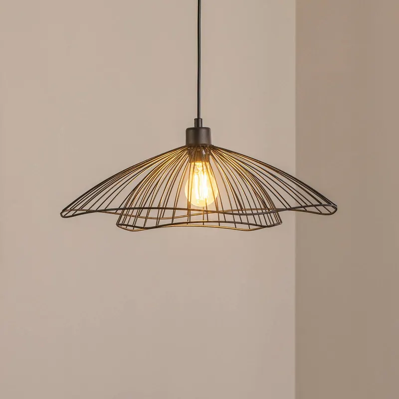 Żyrandol Tel, czarny, metal, Ø 50 cm, metal