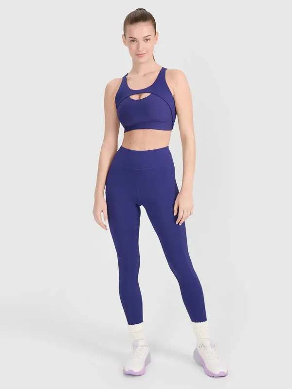 4F legginsy sportowe damskie do ćwiczeń 4FWSS25TFTIF304 granatowe (L)