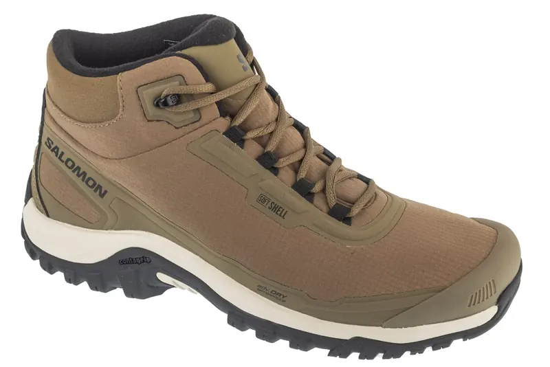 Salomon Shelter WP Stone L47974000, Męskie, Szare, buty trekkingowe, tkanina, rozmiar: 42