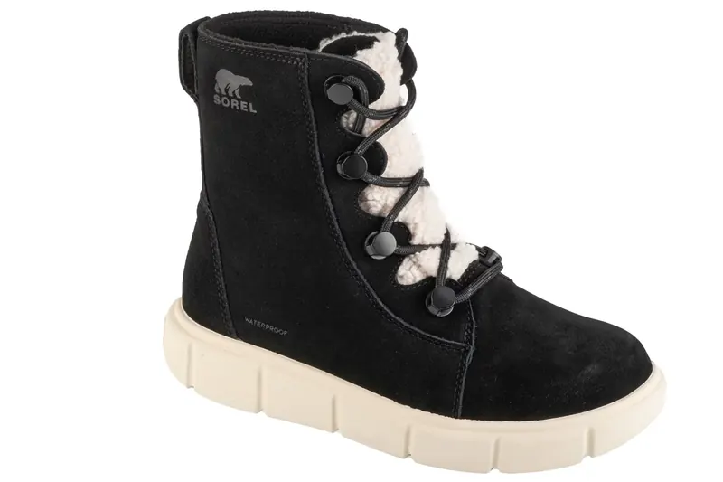Sorel Explorer III Joan Cozy WP 2077981010, Damskie, Czarne, buty zimowe, skóra zamszowa, rozmiar: 38