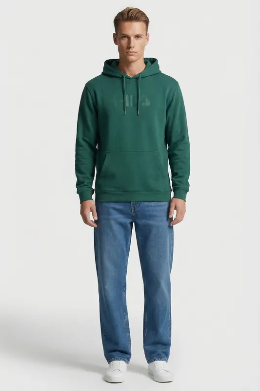 FILA Unisex Zoltan Logo Hoody Posy Green Maat: XL | Hoodies Outlet | Unisex | Groen