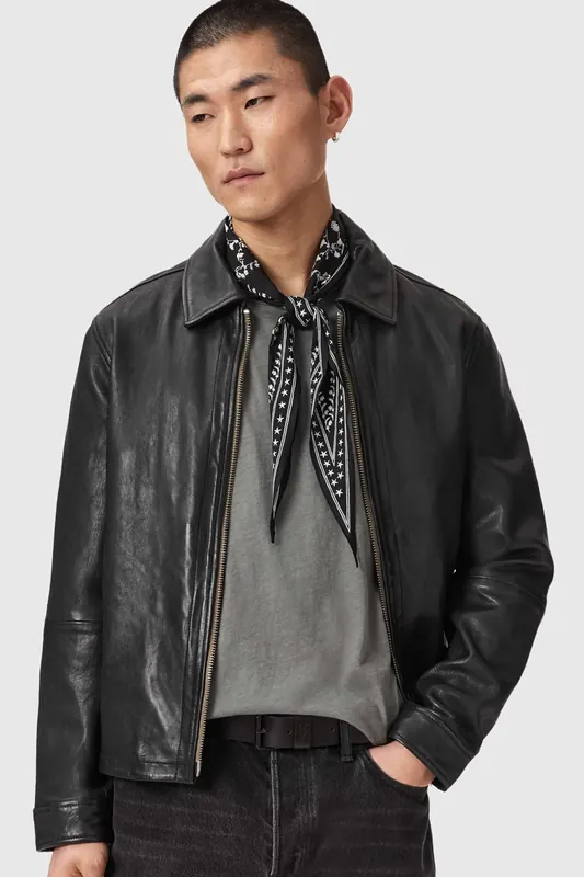 AllSaints Fleur Diamond Scarf Black Maat: OS | Handschoenen Outlet | Heren | Zwart