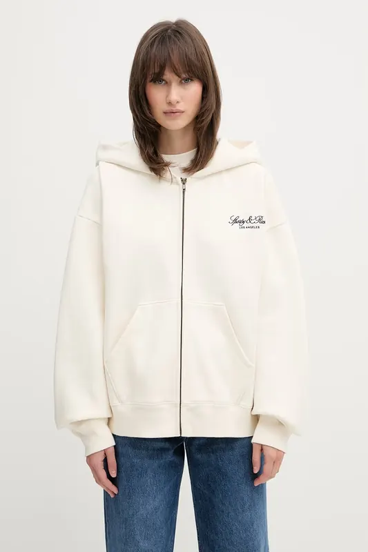 Sporty & Rich Vendome LA bluza rozpinana z kapturem bawełniana damska