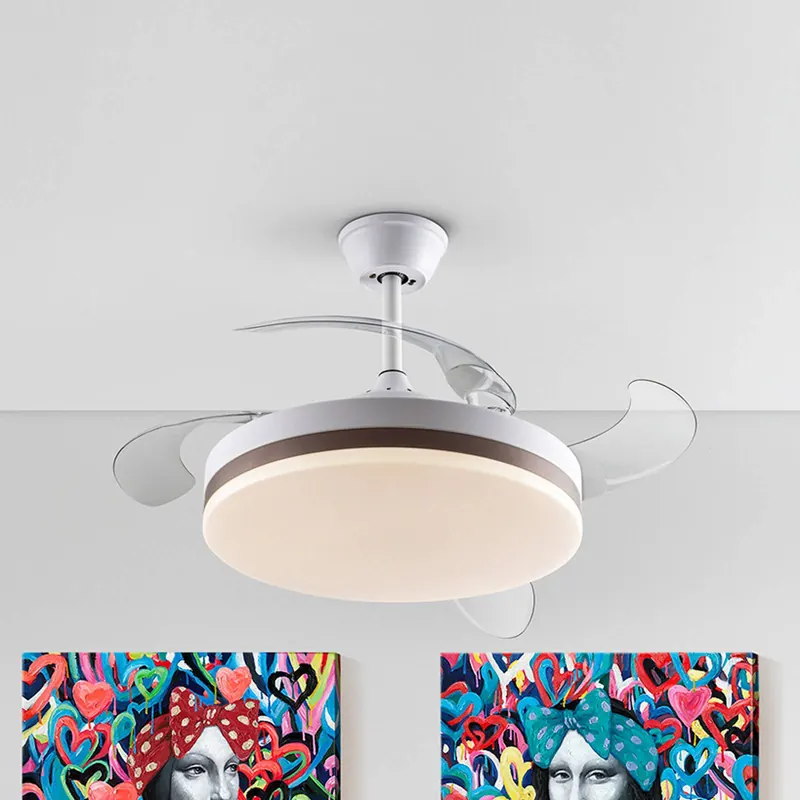 Wentylator sufitowy LED Vento biały/brązowy/dymny Ø 100 cm cichy