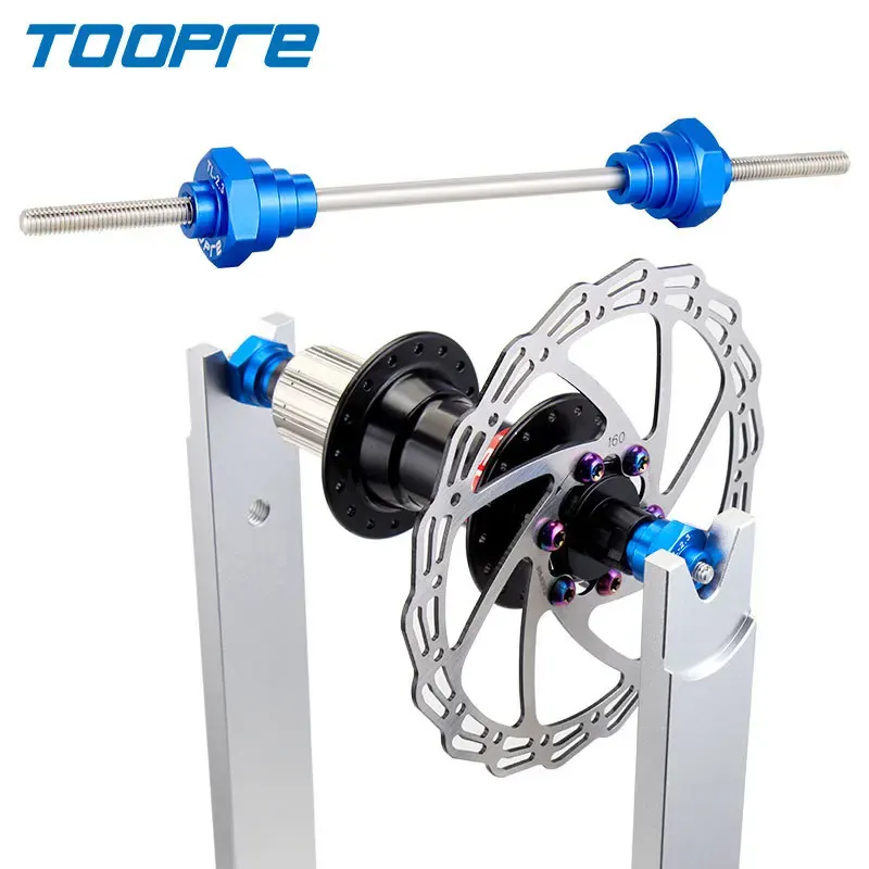 TOOPRE narzędzie do adaptera stojaka do koła rowerowego 12/15/20mm narzędzie do mocowania piasty przez oś 85-175mm zakres otwarcia komponenty QR