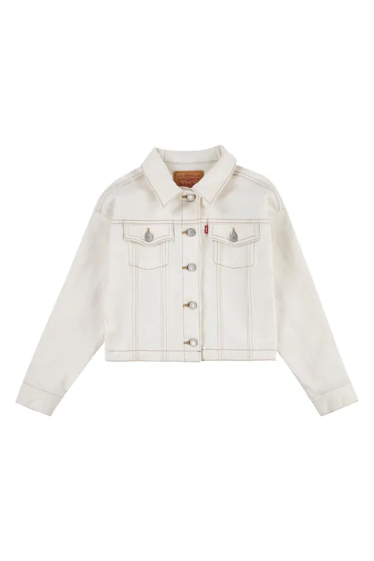 Levi's Girls Color Baby Baggy Trucker Natural Maat: 10Y | Jassen Outlet | kids | Ecru