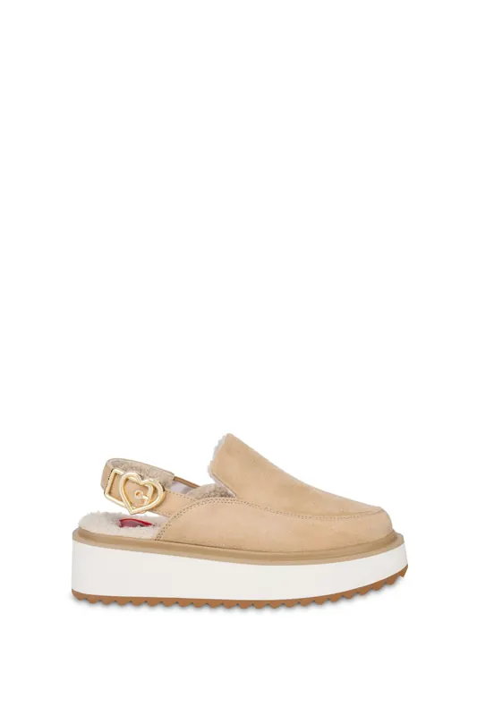 Moschino Soft Fabric Mules Beige Maat: 36 | Instappers Outlet | Dames | Beige