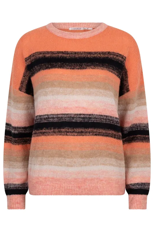 EsQualo Sweater Stripes Multi Color Maat: S | Sweaters Outlet | Dames