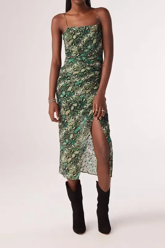 BA&SH Long Dress Vert Maat: L | Midi Jurken Outlet | Dames | Groen