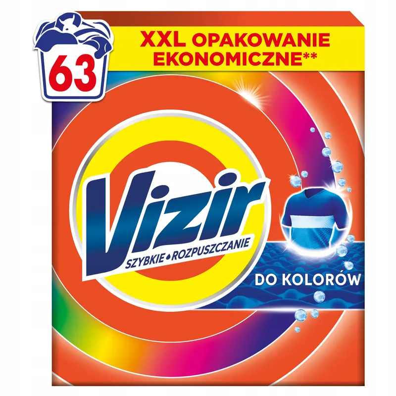 Vizir Proszek Do Prania Kolorowych Tkanin, 3.465 kg, 63 Prania