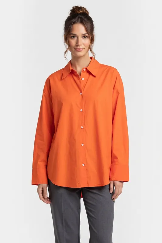 ARKET Ima Poplin Shirt Orange Maat: 36 | Overhemden Outlet | Dames | Oranje