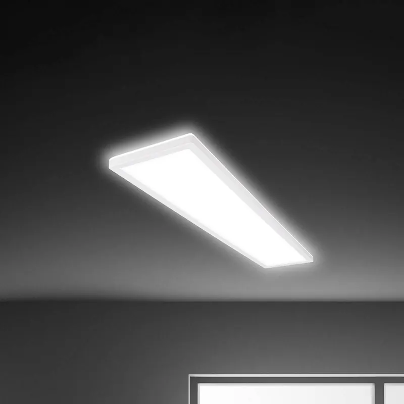 Lampa sufitowa LED Tava, biała, tworzywo sztuczne, 98 cm, podświetlenie