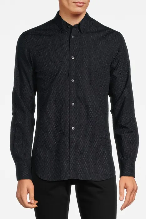 French Connection Micro Dot Ls Marine Maat: XS | Casual Overhemden Outlet | Heren | Zwart