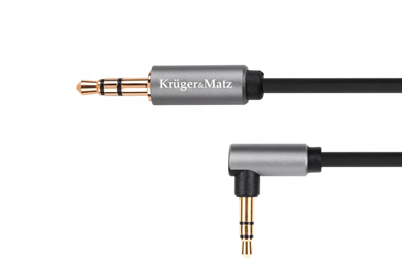 Kabel jack 3. 5 wtyk stereo 3. 5 wtyk kątowy stereo 1m Kruger&Matz Basic