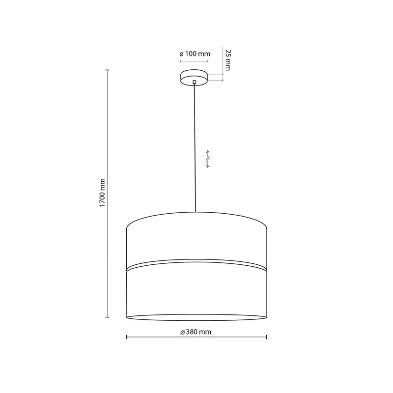 Lampa wisząca Nicol, czarny/efekt drewna, Ø 38 cm, 1-punktowa, 1 x E27