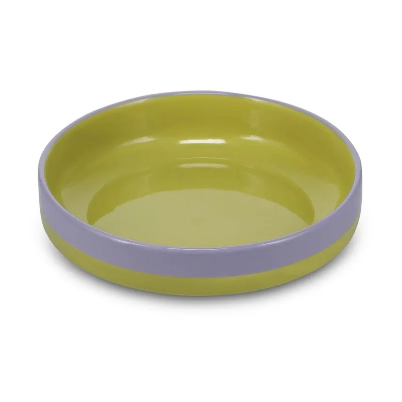 Zielony/fioletowy głęboki kamionkowy talerz ø 21 cm Duo – ONA