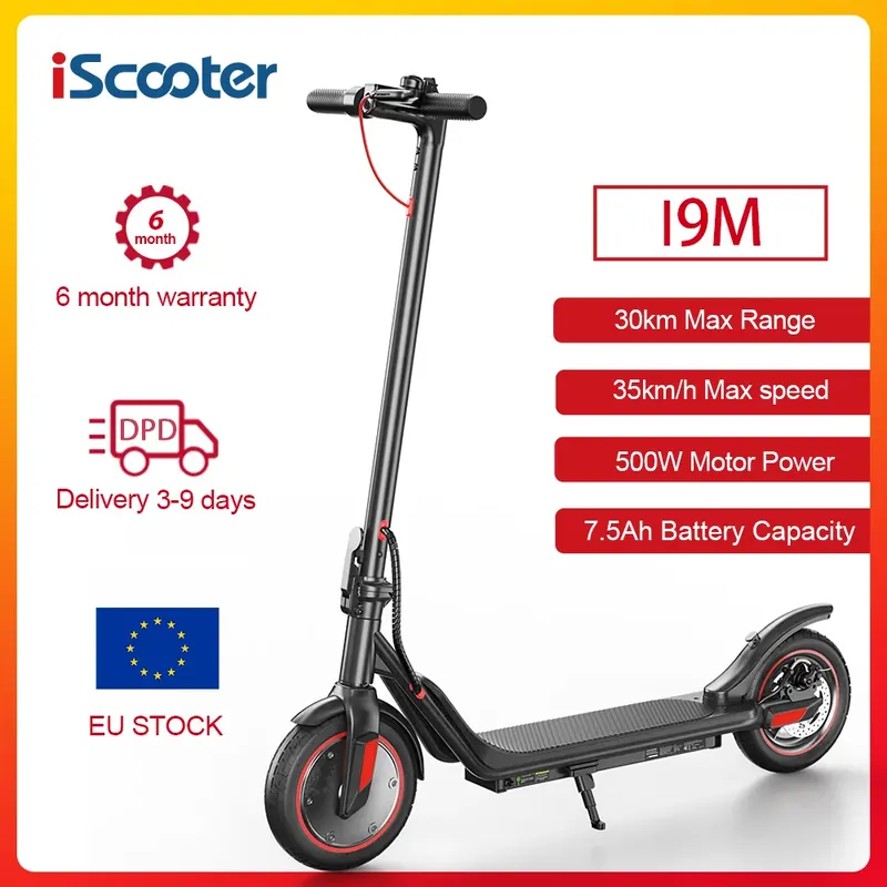 Hulajnoga elektryczna iScooter i9m, 7.5Ah, 500W, składana, zasięg 30km, prędkość 15-35km/h, opony 10 cali, hulajnoga elektryczna z aplikacją.