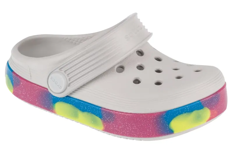 Crocs Off Court Glitter Band Clog T 209717-1FS, Dla dziewczynki, Szare, klapki, syntetyk, rozmiar: 24/25