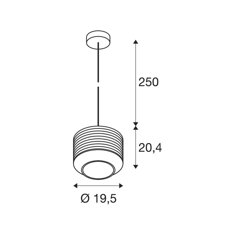 Lampa wisząca SLV Pantilo Rope 20, czarny/szary/srebrny, szkło