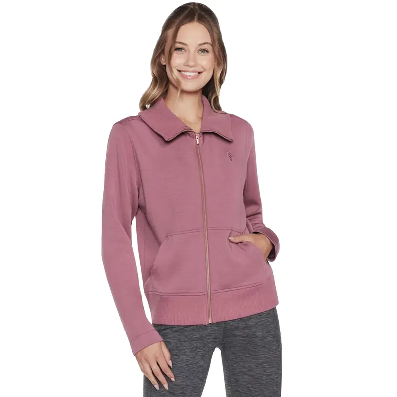 Skechers Hoodless Hoodie Skechcloud Jacket WJA288-DKMV, Damskie, Fioletowe, bluzy, poliester, rozmiar: S