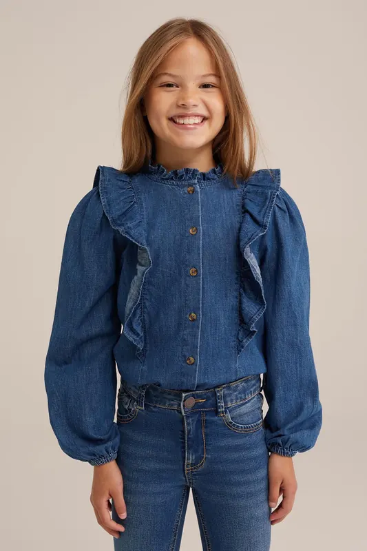 We Fashion Blouse Dark Blue Maat: 158/164 | Truien Outlet | kids | Blauw