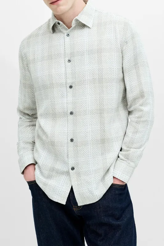 French Connection Barrow Dobby Ls Shirt Sand Combo Maat: [xxl] Sand Combo Maat: XXL | Casual Overhemden Outlet | Heren | Ecru