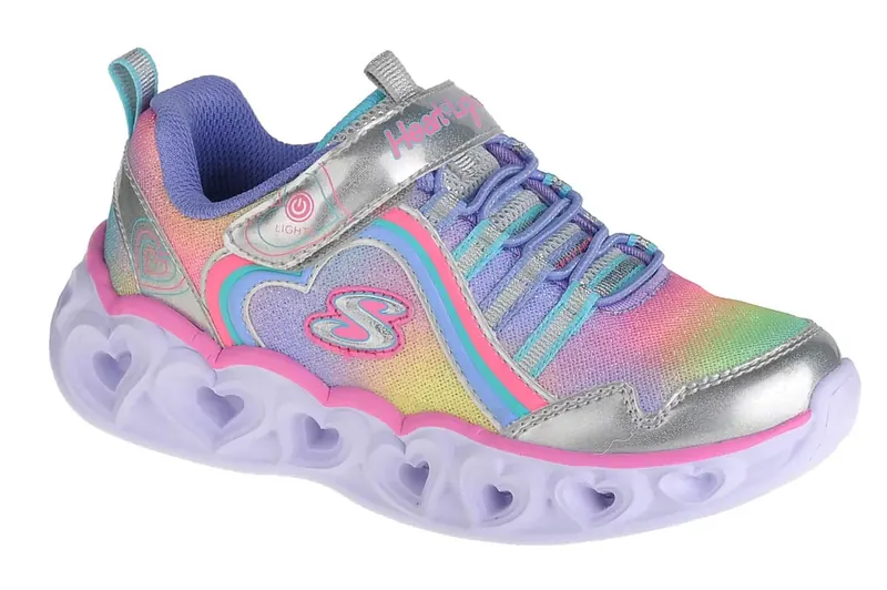 Skechers Heart Lights-Rainbow Lux 302308L-SMLT, Dla dziewczynki, Szare, buty sneakers, tkanina, rozmiar: 34