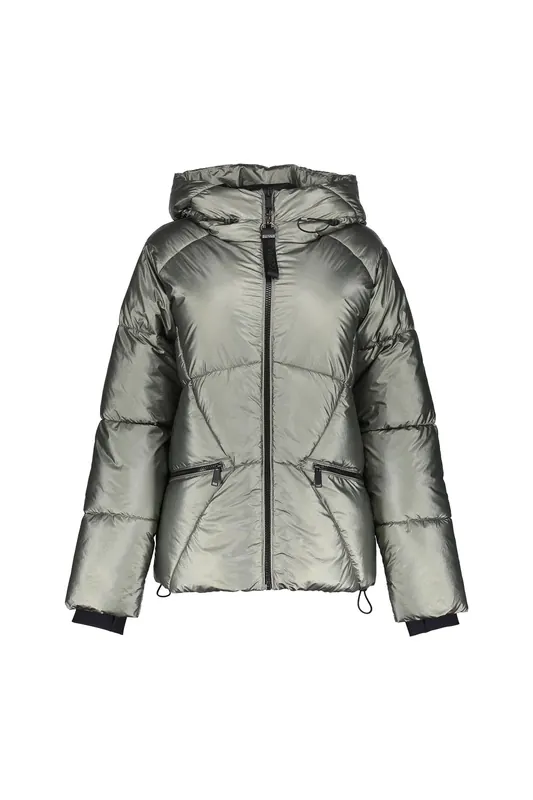 Geisha Jacket Metallic Short Soft Green Metallic Maat: XXL | Winterjassen Outlet | Dames | Groen