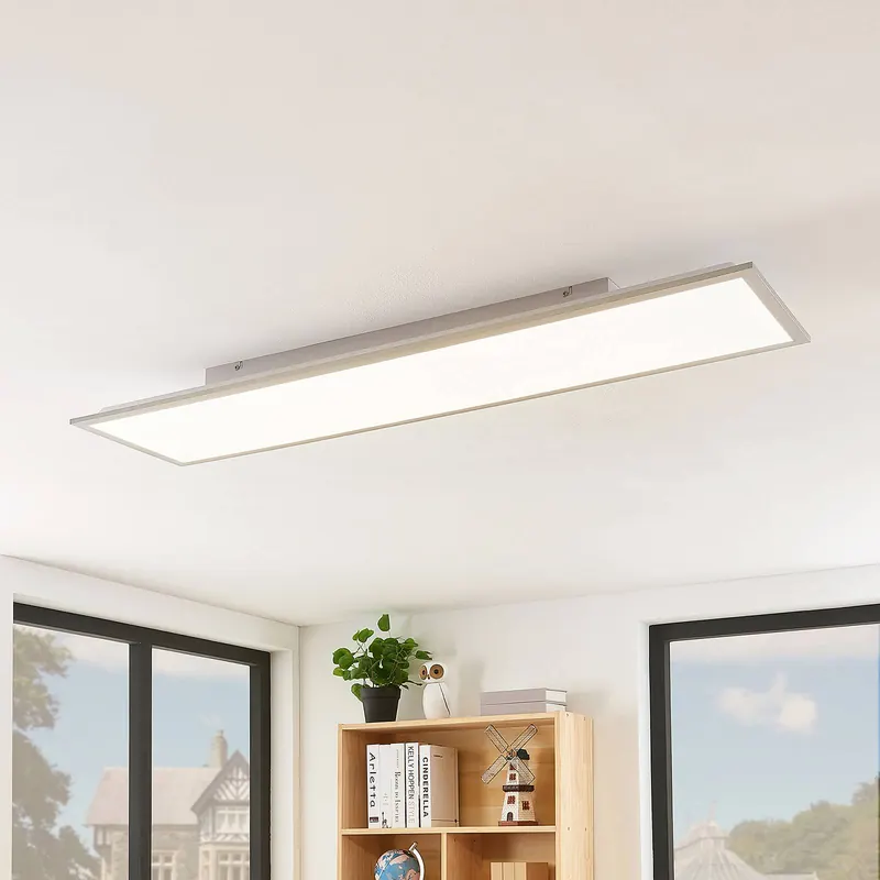Panel LED Lindby Stenley, 4000 K, 120 cm x 30 cm, srebrny/biały