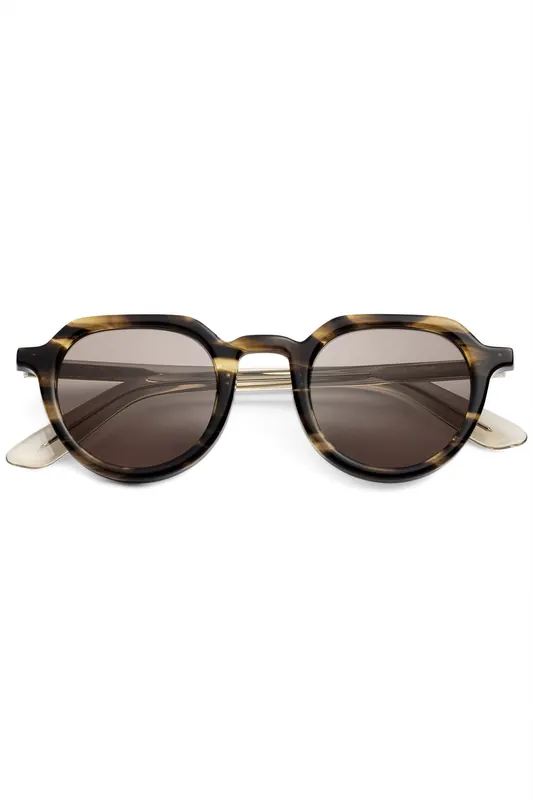 Ace & Tate Chris Tigerwood Two Tone Maat: M | Zonnebrillen Outlet | Unisex | Beige
